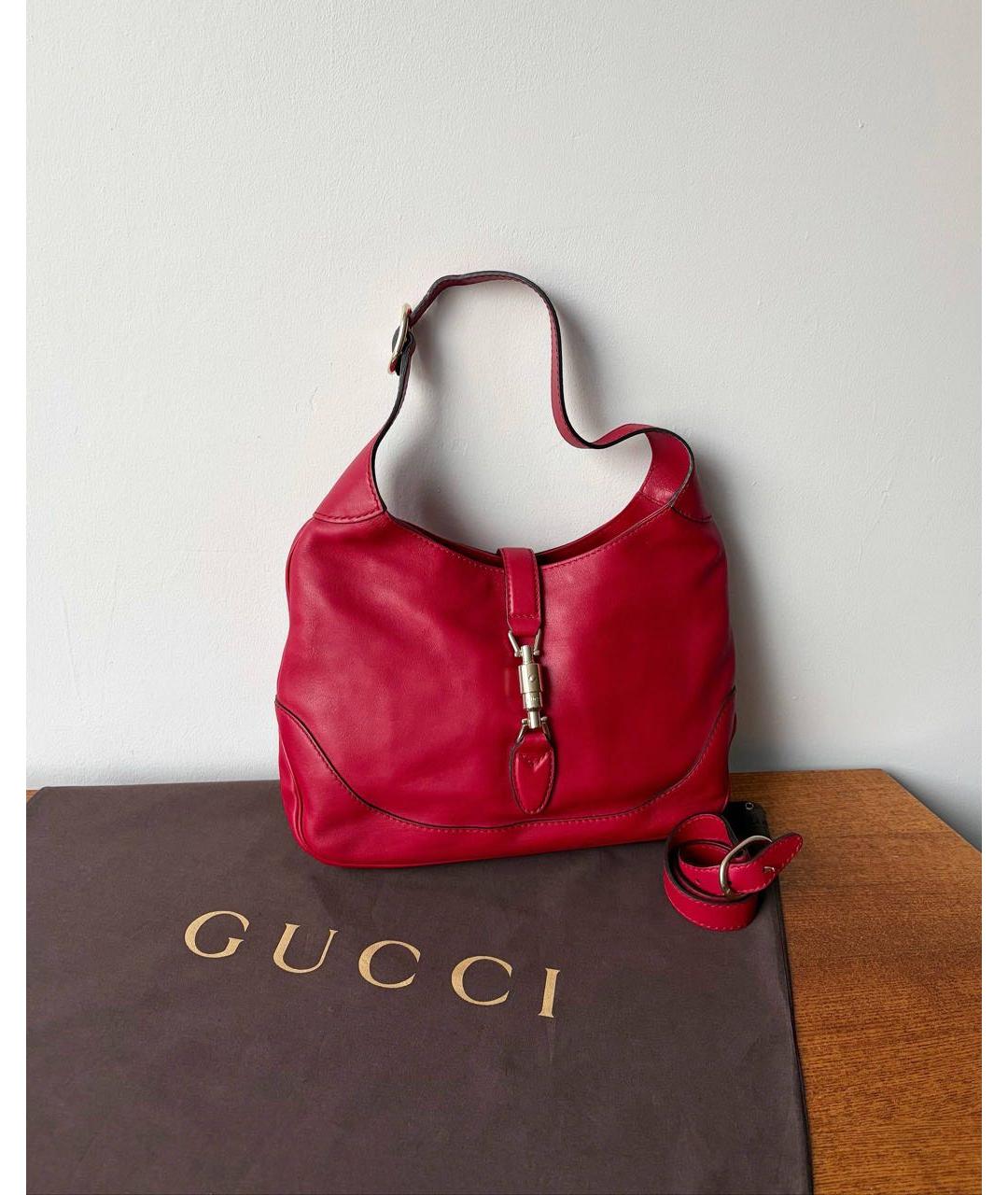 GUCCI Красная кожаная сумка через плечо, фото 9