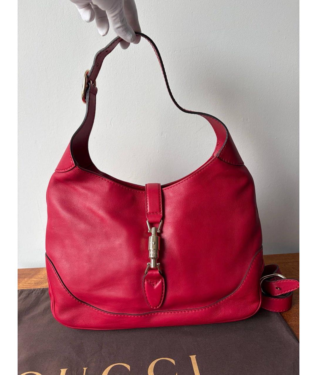 GUCCI Красная кожаная сумка через плечо, фото 4