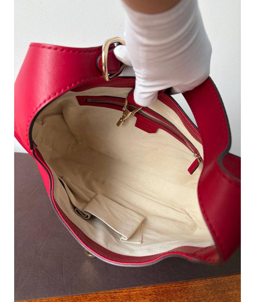 GUCCI Красная кожаная сумка через плечо, фото 7