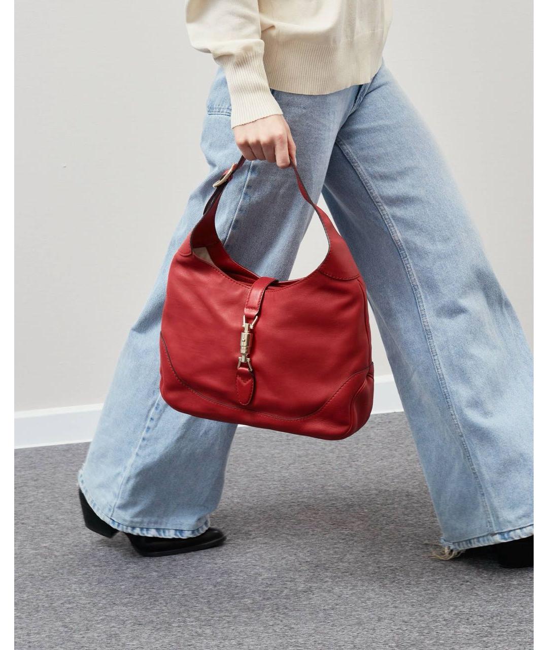 GUCCI Красная кожаная сумка через плечо, фото 3