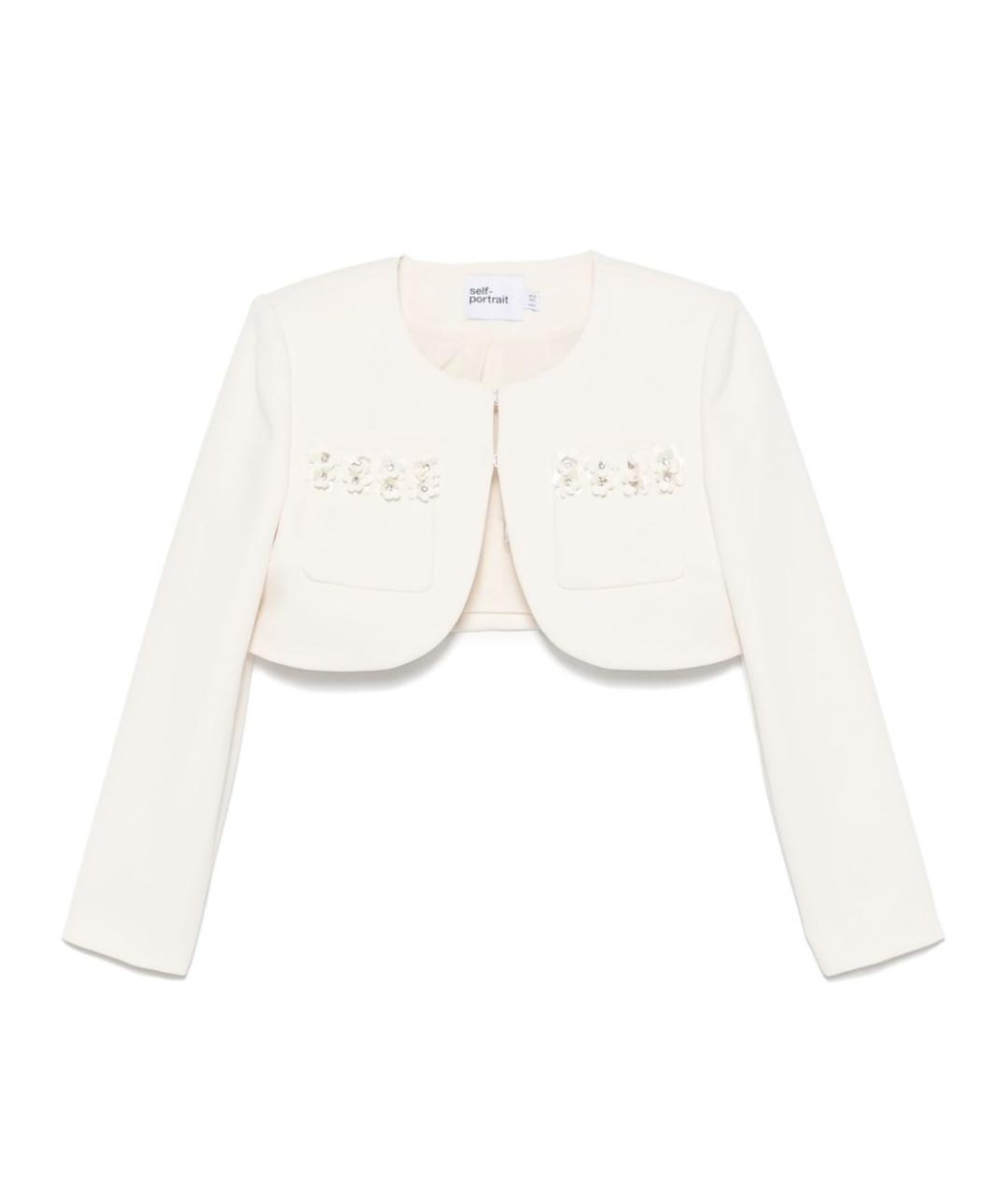 SELF-PORTRAIT Белый полиэстеровый жакет/пиджак, фото 1