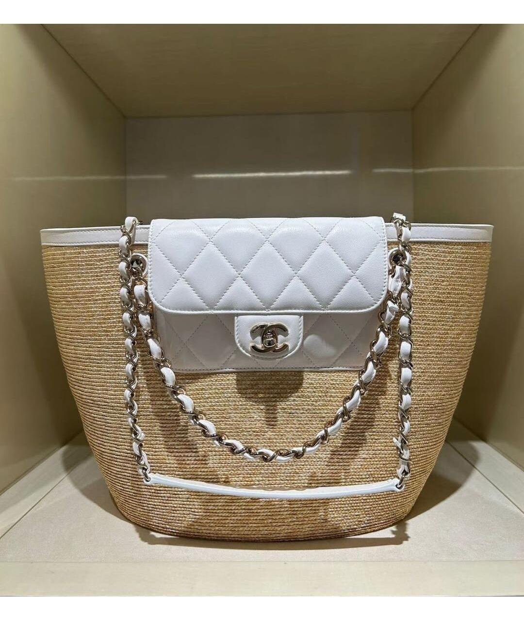 CHANEL Бежевая сумка с короткими ручками, фото 1