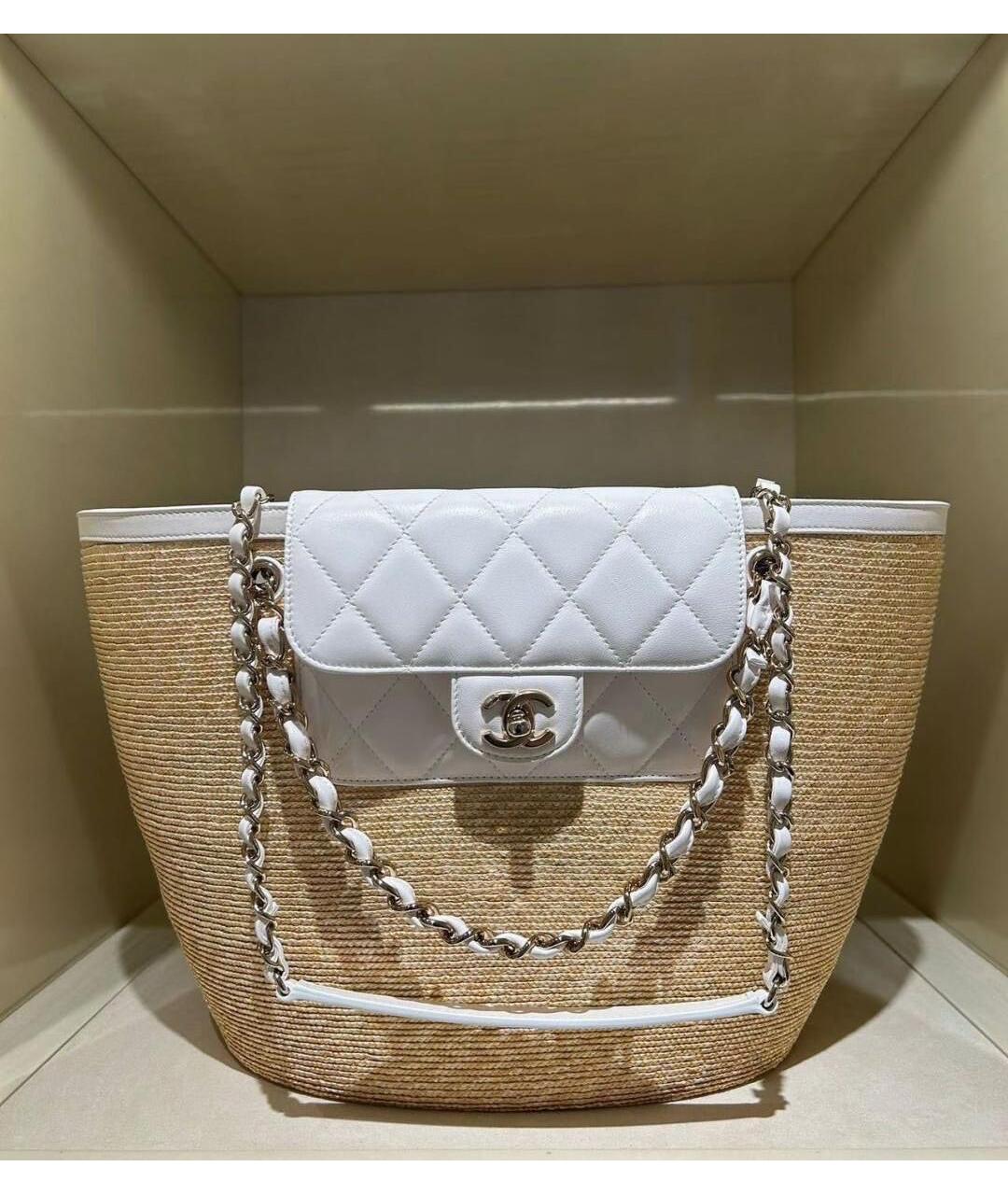 CHANEL Бежевая сумка с короткими ручками, фото 2