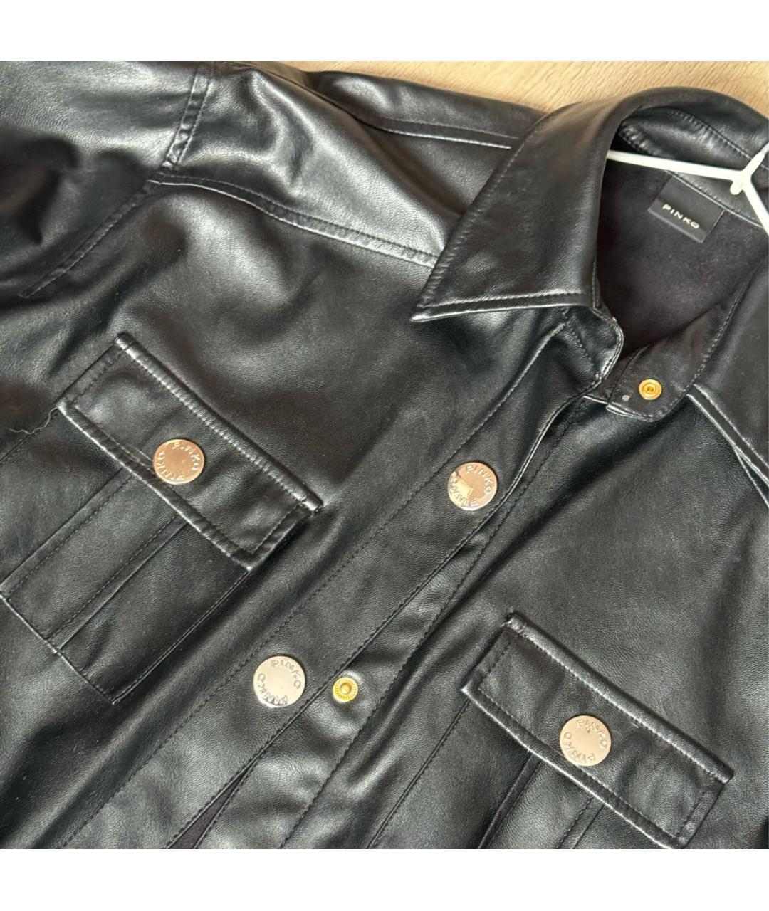 PINKO Черный полиэстеровый жакет/пиджак, фото 3