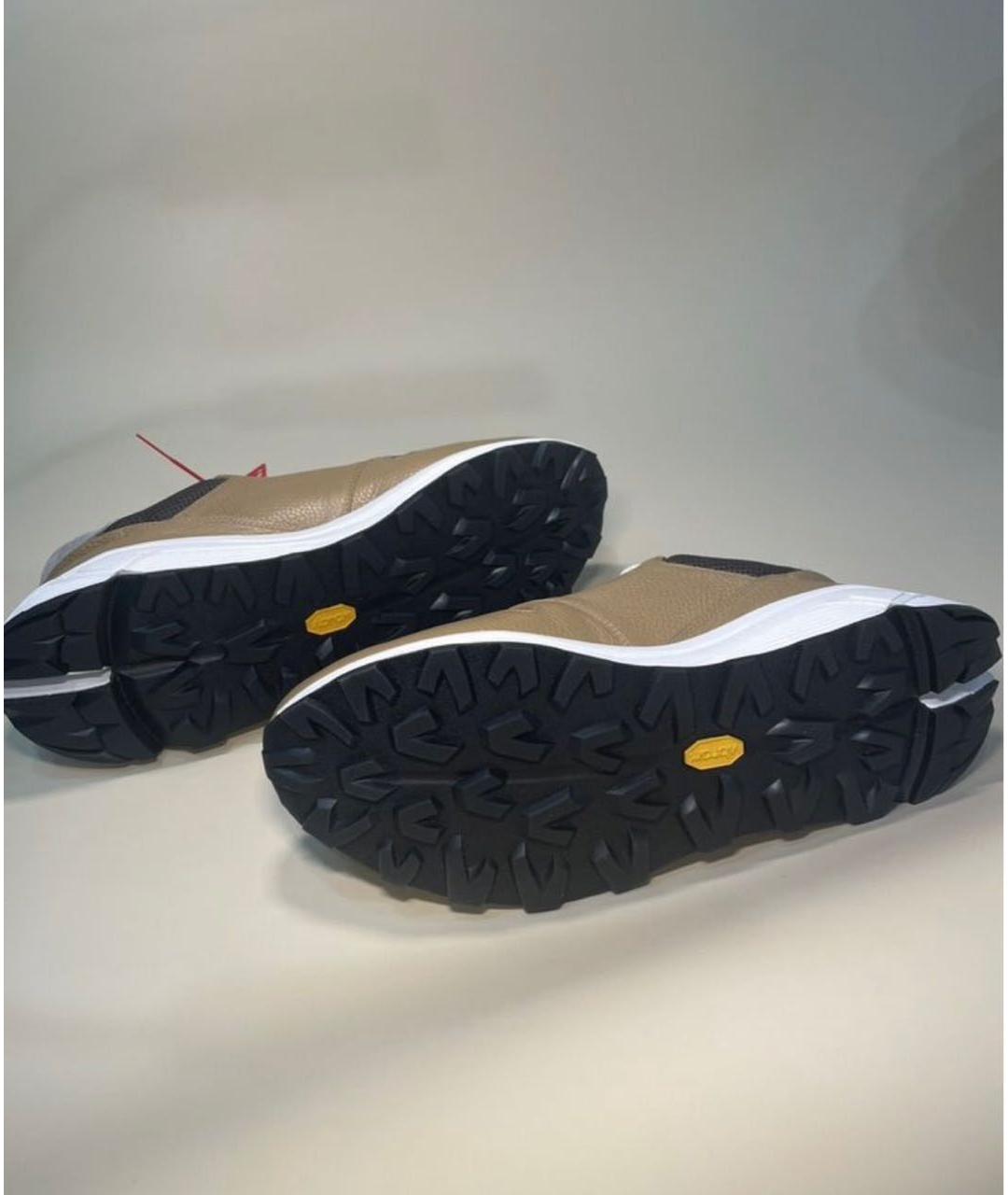 BILLIONAIRE Горчичные кожаные низкие кроссовки / кеды, фото 7