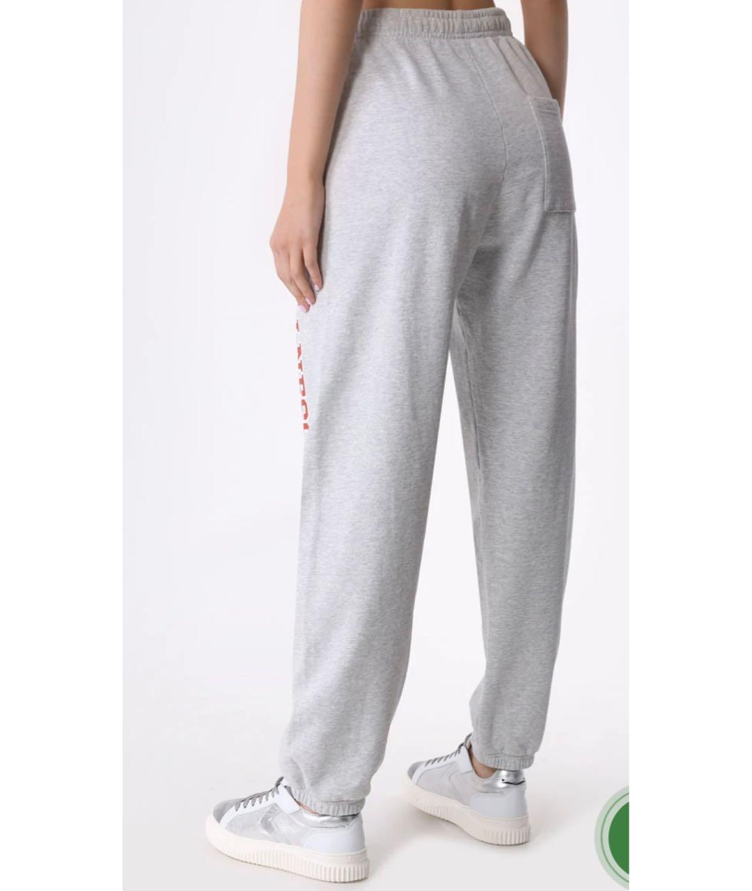 SPORTY AND RICH Серые хлопковые прямые брюки, фото 8