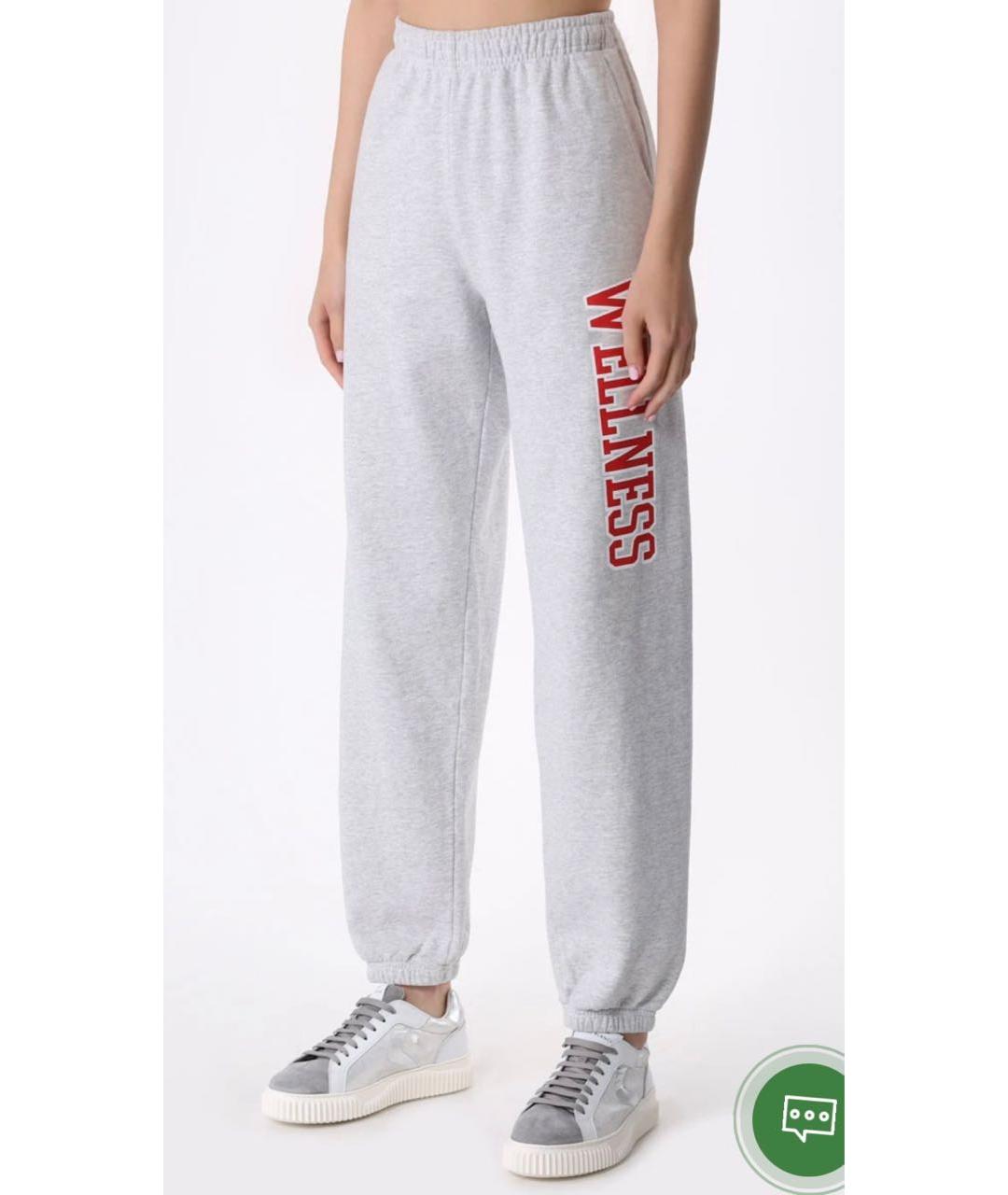 SPORTY AND RICH Серые хлопковые прямые брюки, фото 7