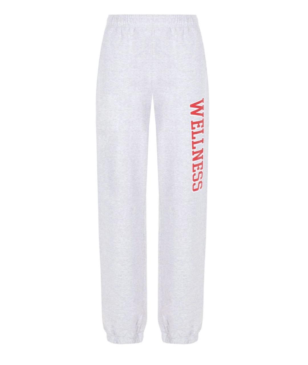 SPORTY AND RICH Серые хлопковые прямые брюки, фото 1