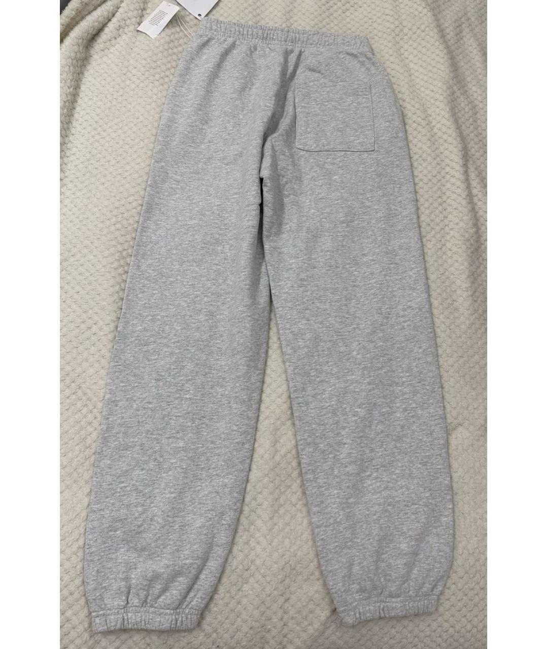 SPORTY AND RICH Серые хлопковые прямые брюки, фото 5