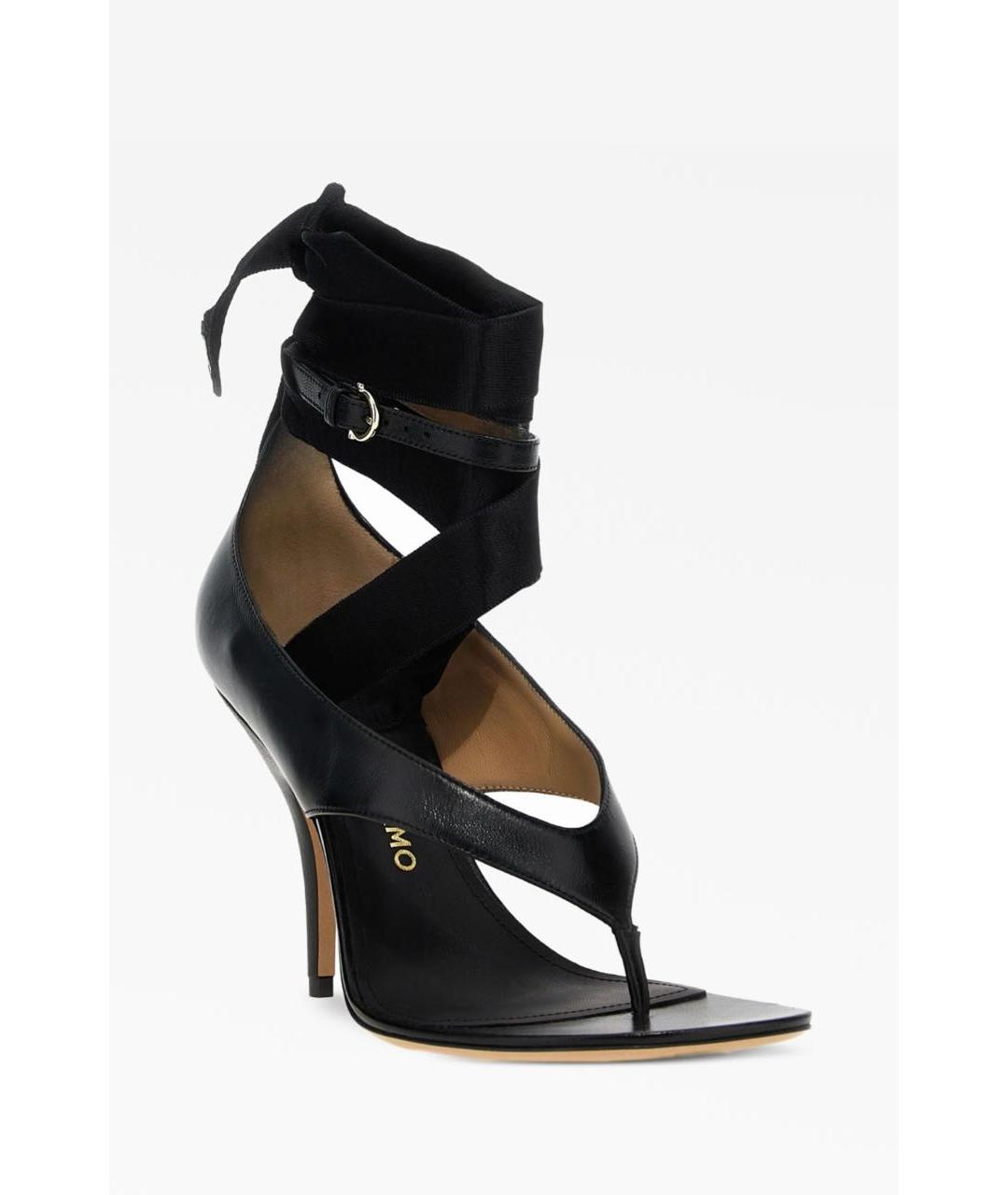 FERRAGAMO Черные кожаные босоножки, фото 2