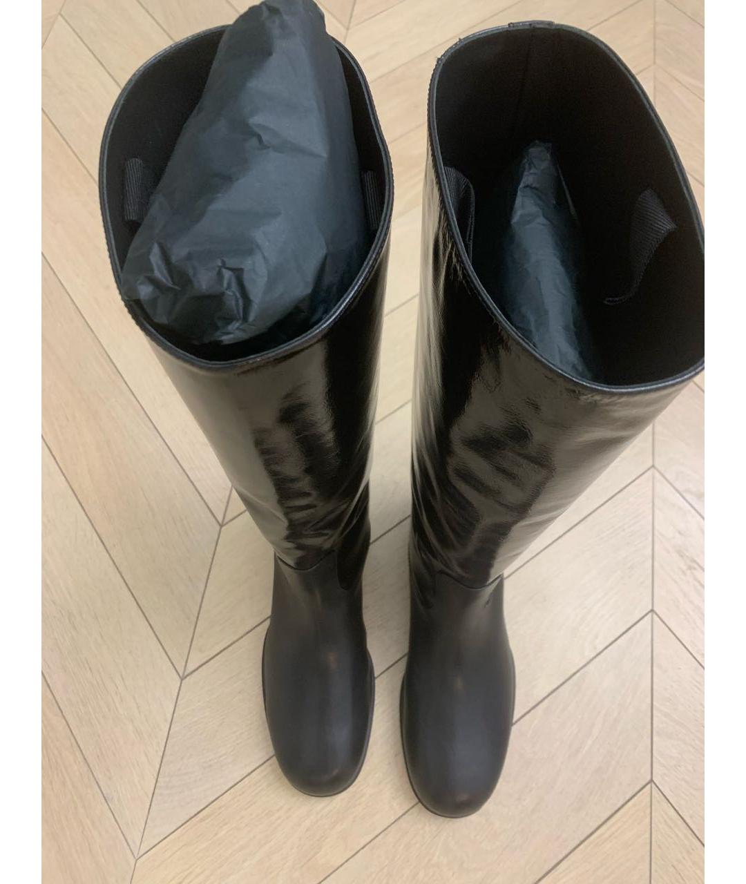 CHANEL Черные кожаные сапоги, фото 3