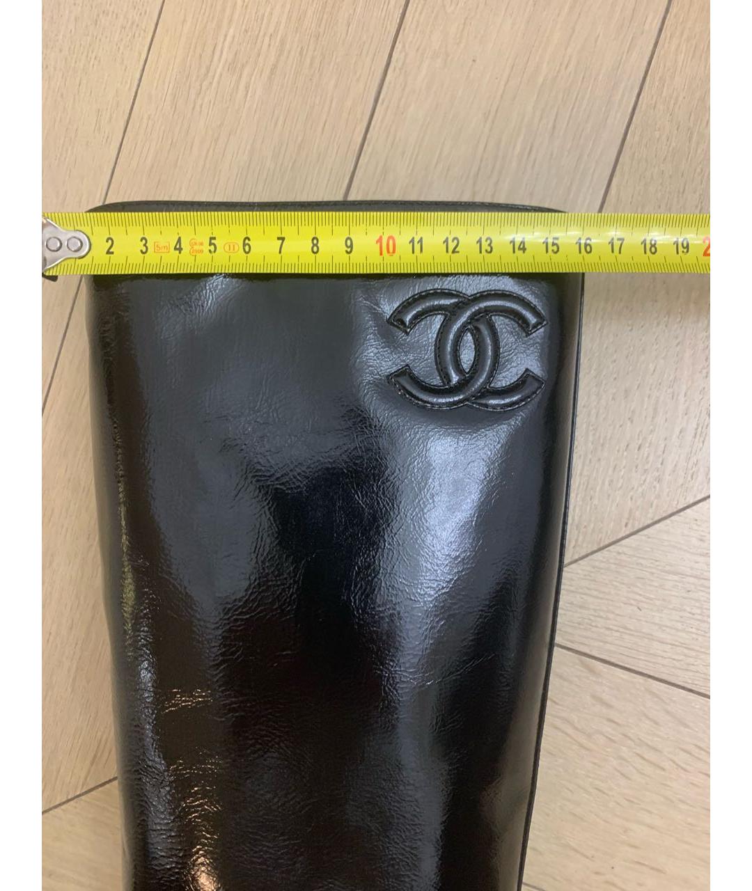 CHANEL Черные кожаные сапоги, фото 7