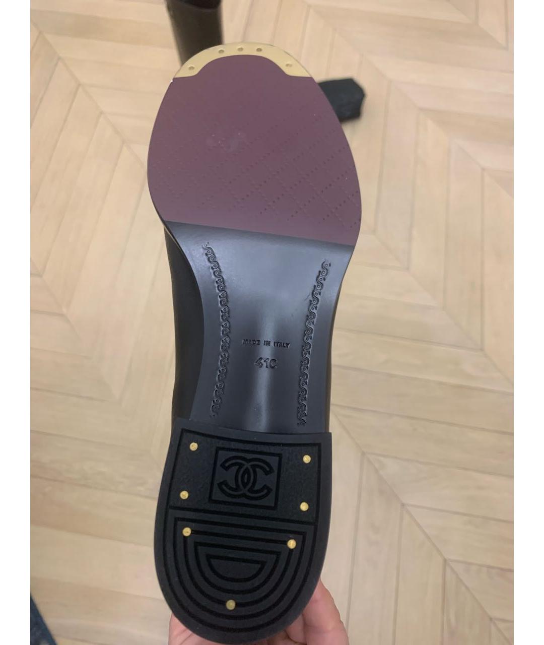 CHANEL Черные кожаные сапоги, фото 5