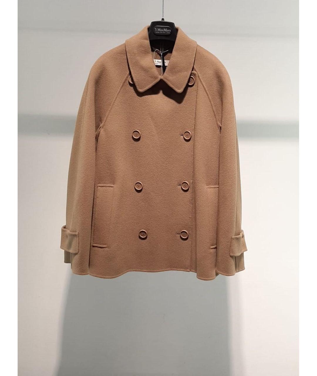 'S MAX MARA Коричневое шерстяное пальто, фото 3