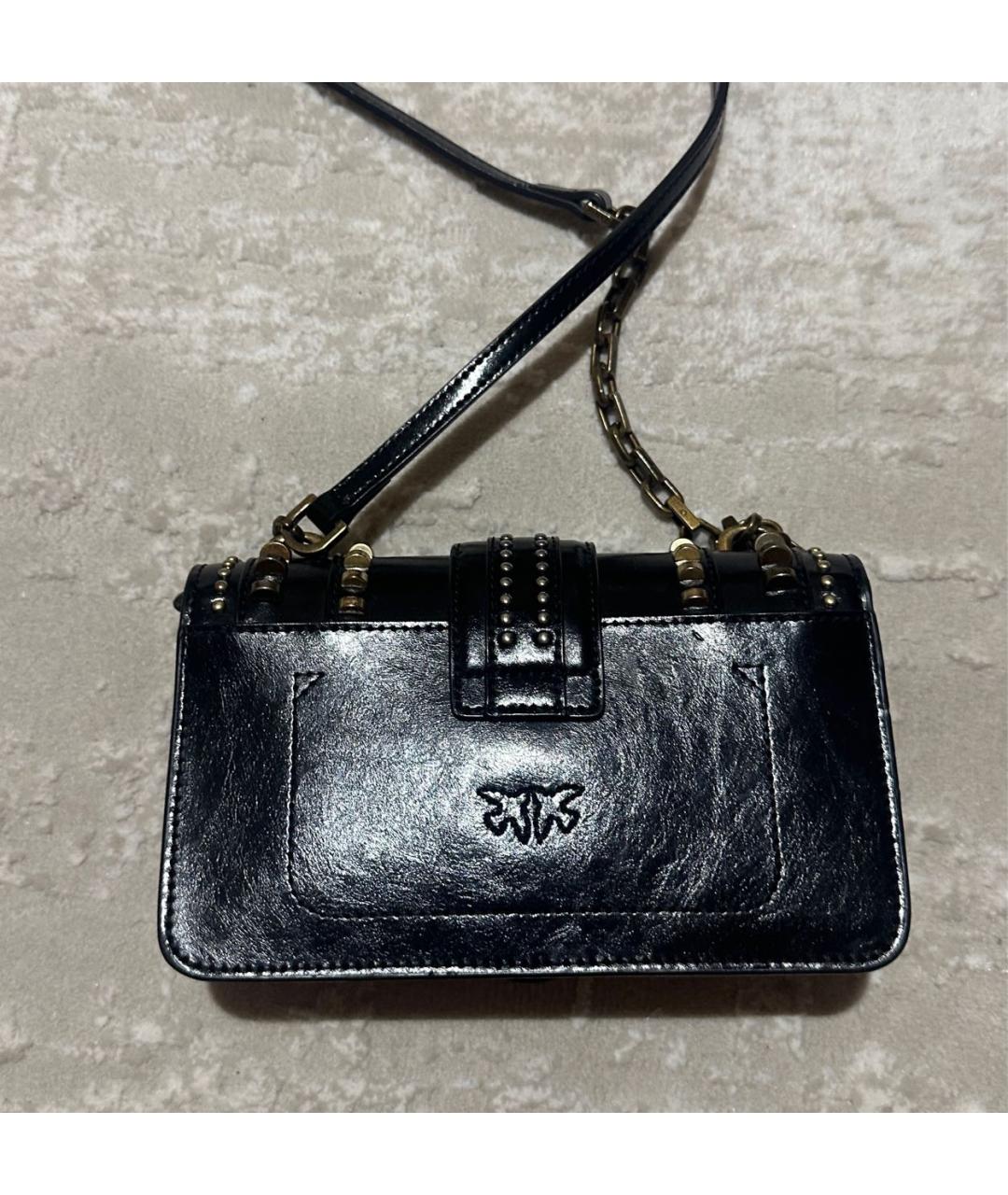 PINKO Черная кожаная сумка на плечо, фото 2