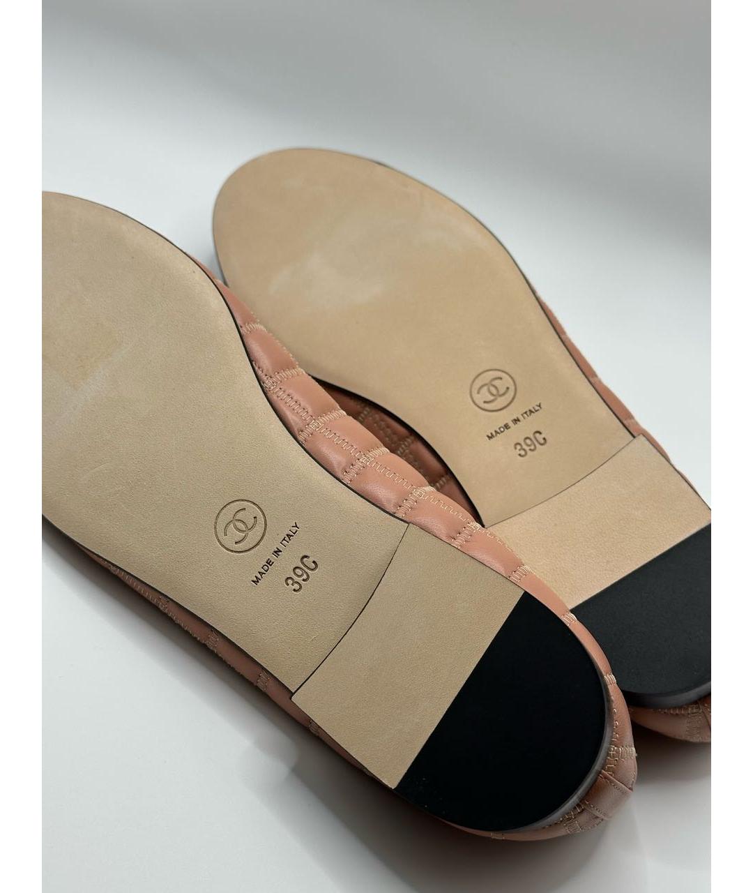 CHANEL Розовые кожаные балетки, фото 5