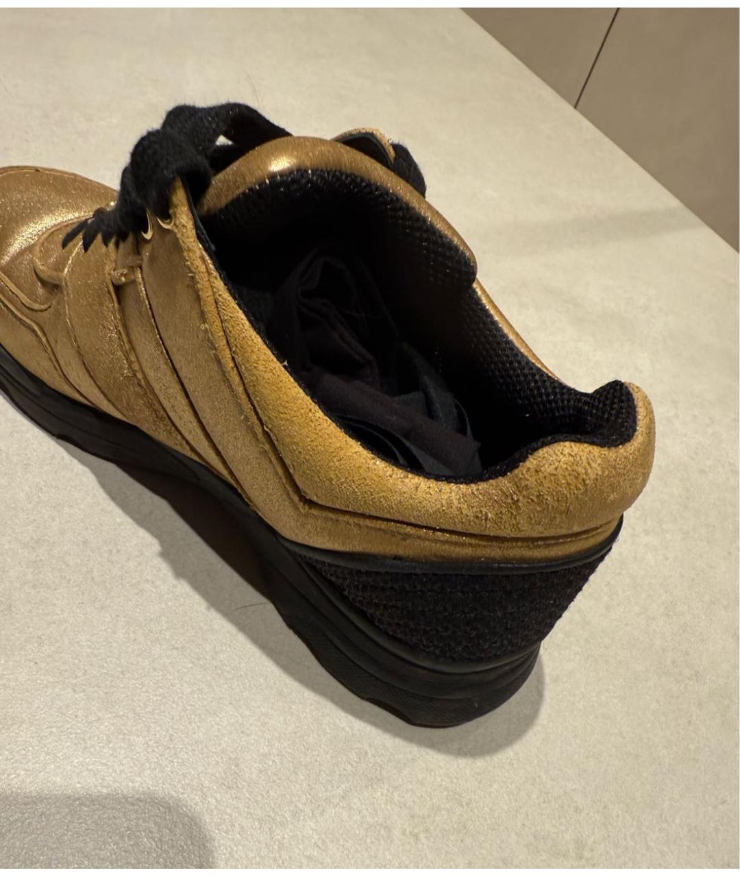 CHANEL Золотые кожаные кроссовки, фото 7