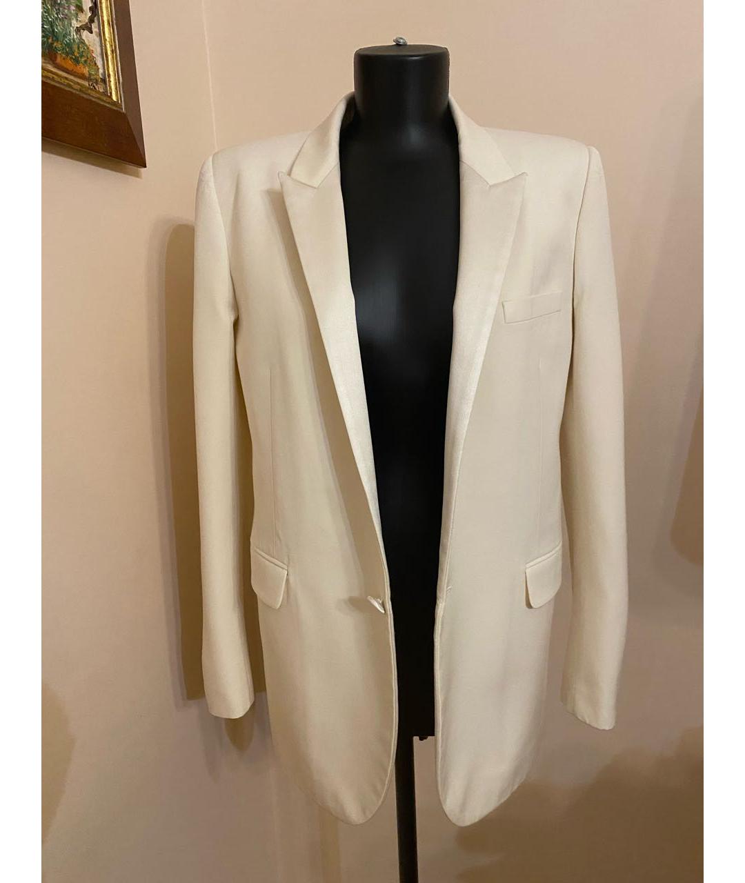 SAINT LAURENT Белый шерстяной жакет/пиджак, фото 2