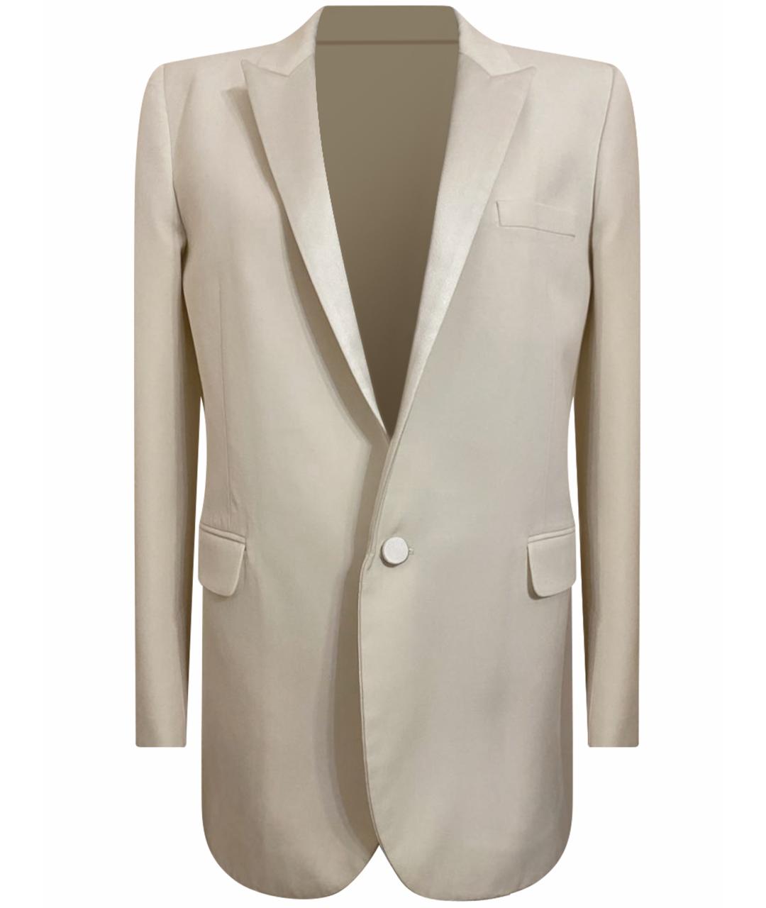 SAINT LAURENT Белый шерстяной жакет/пиджак, фото 1