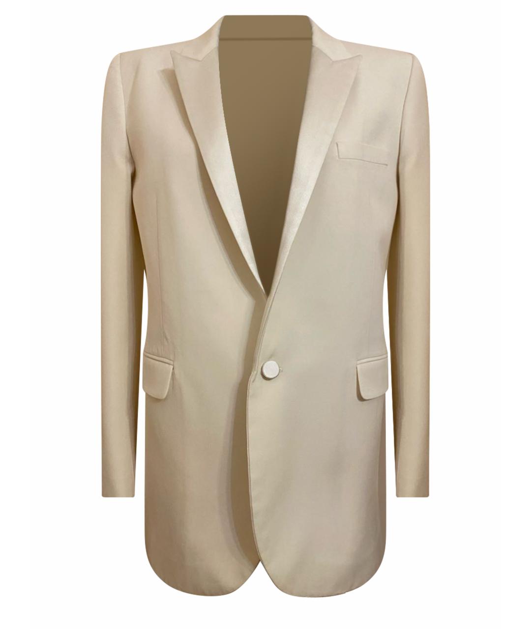 SAINT LAURENT Белый шерстяной жакет/пиджак, фото 1