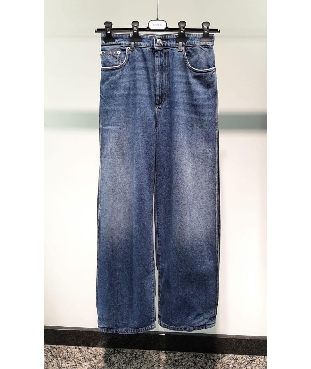 SPORTMAX Синие хлопковые прямые джинсы, фото 3