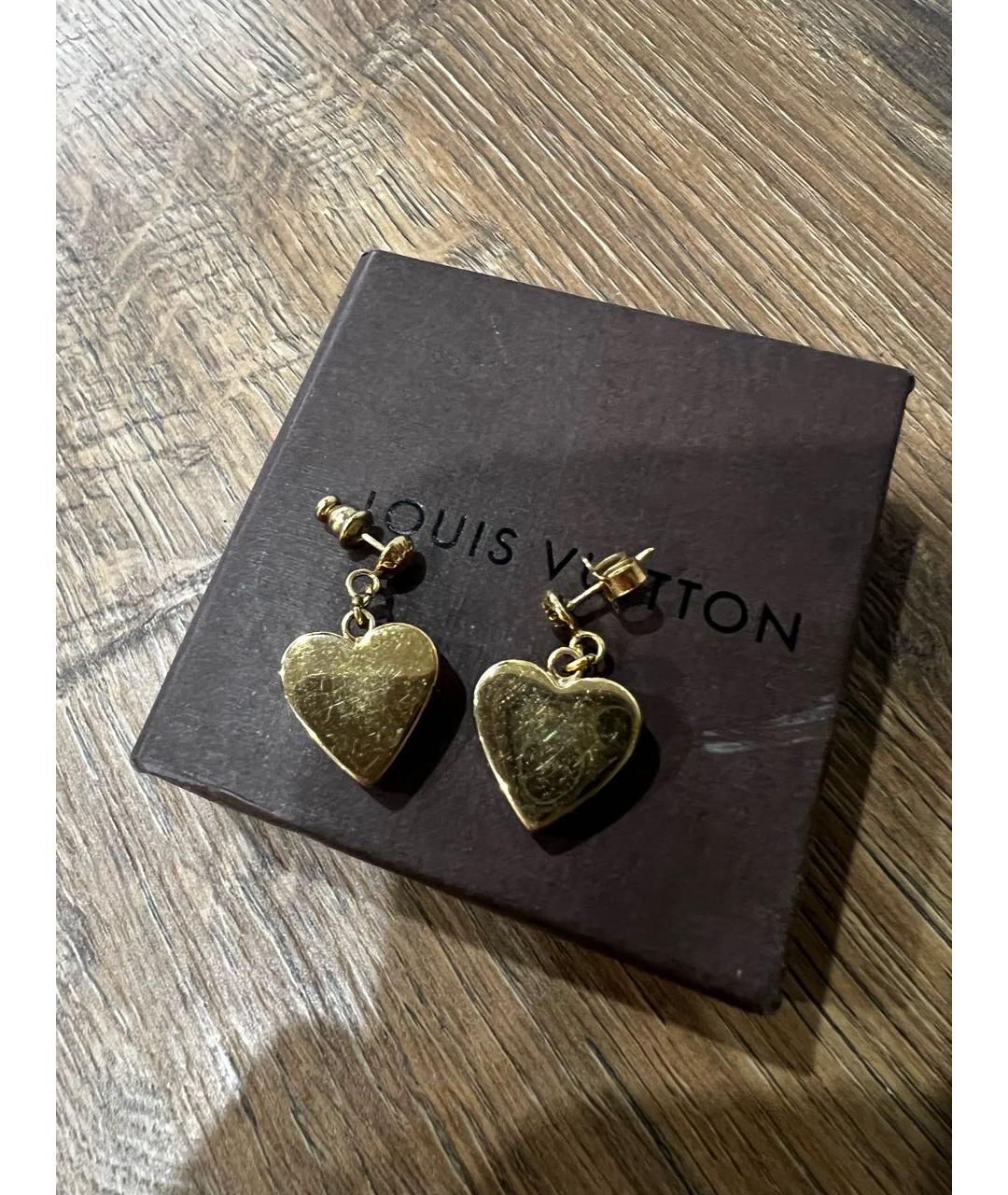 LOUIS VUITTON Бордовые металлические серьги, фото 2