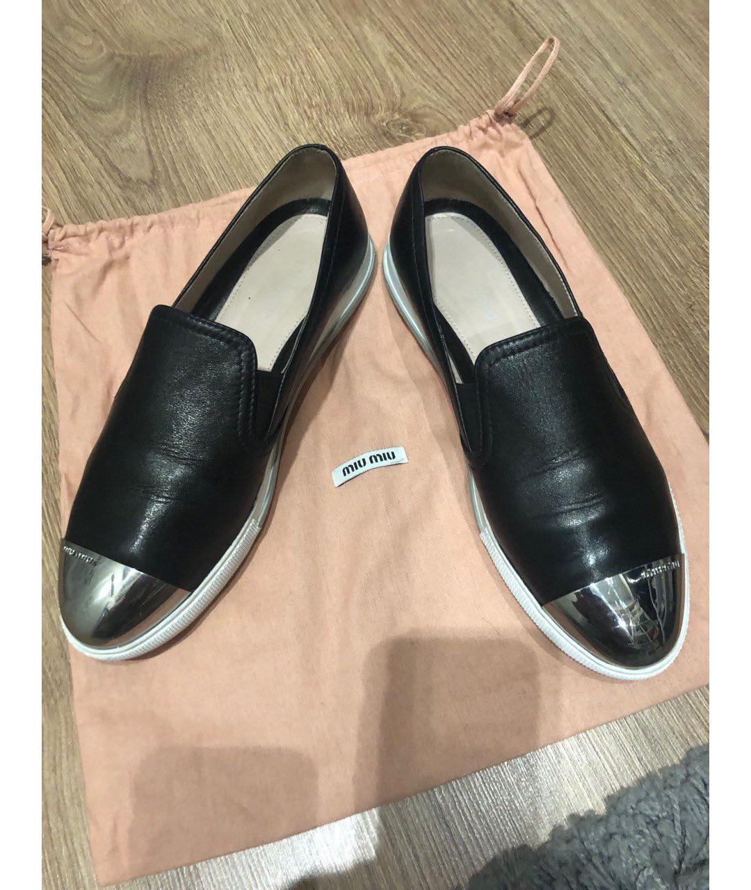 MIU MIU Черные кожаные лоферы, фото 5