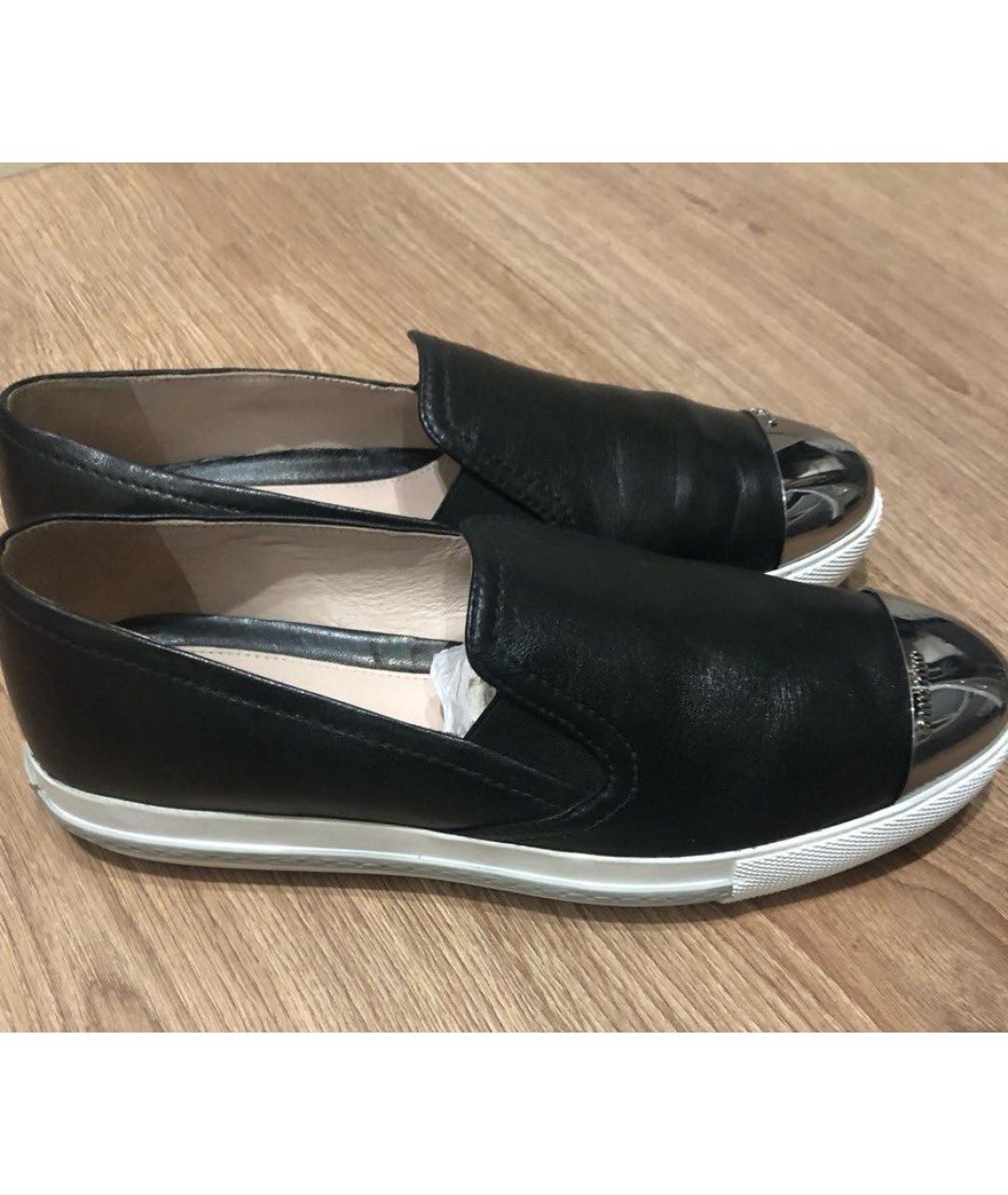 MIU MIU Черные кожаные лоферы, фото 8