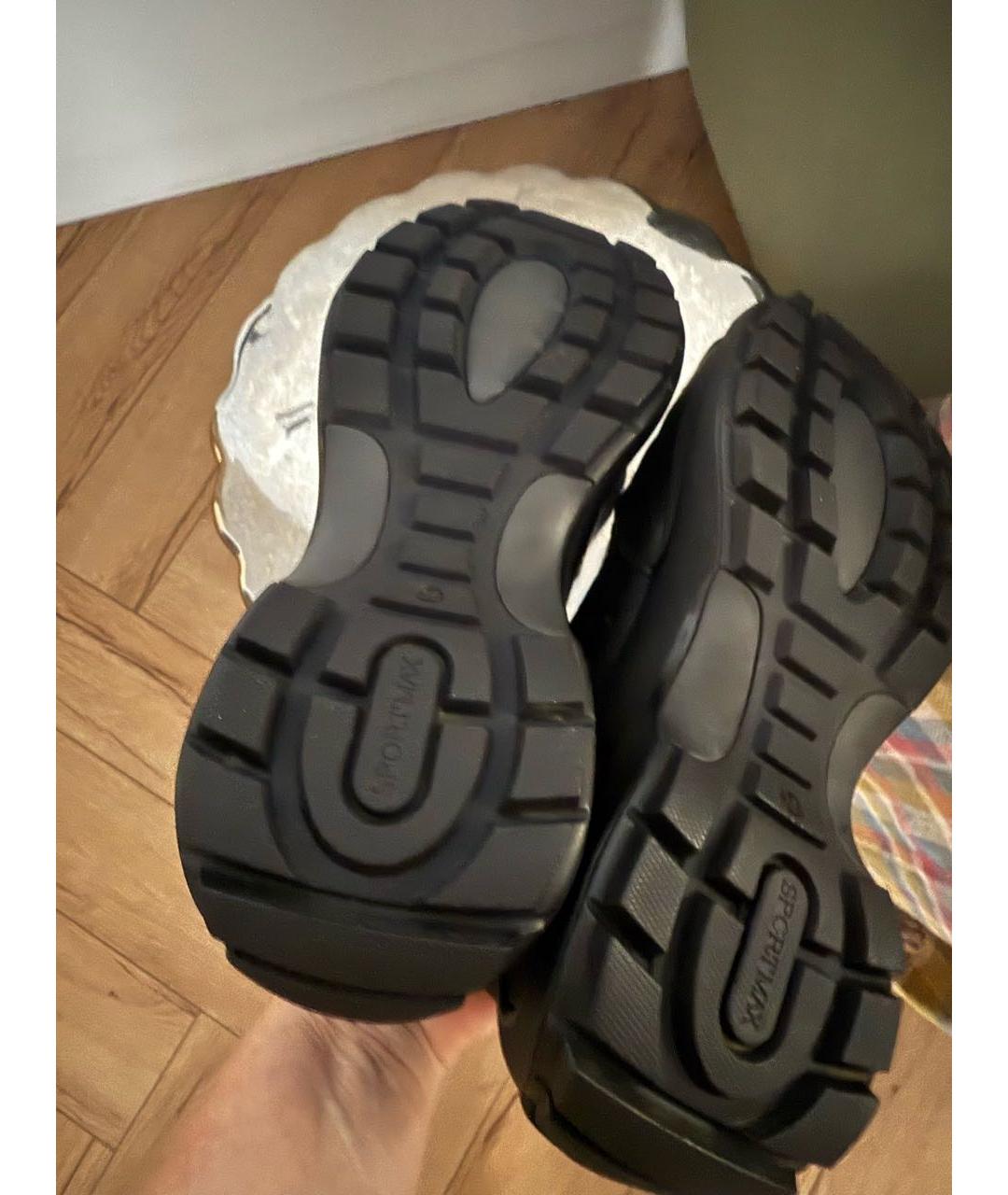 SPORTMAX Черные кожаные кроссовки, фото 5