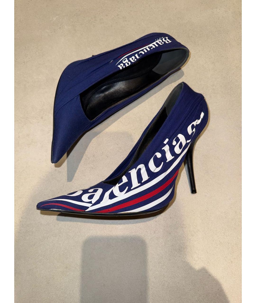 BALENCIAGA Синие текстильные туфли, фото 7