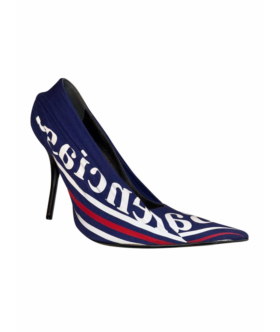 BALENCIAGA Синие текстильные туфли, фото 1