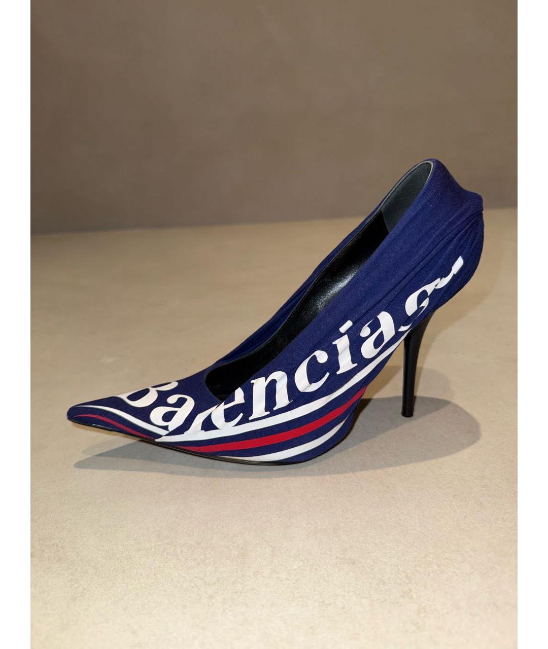 BALENCIAGA Синие текстильные туфли, фото 3