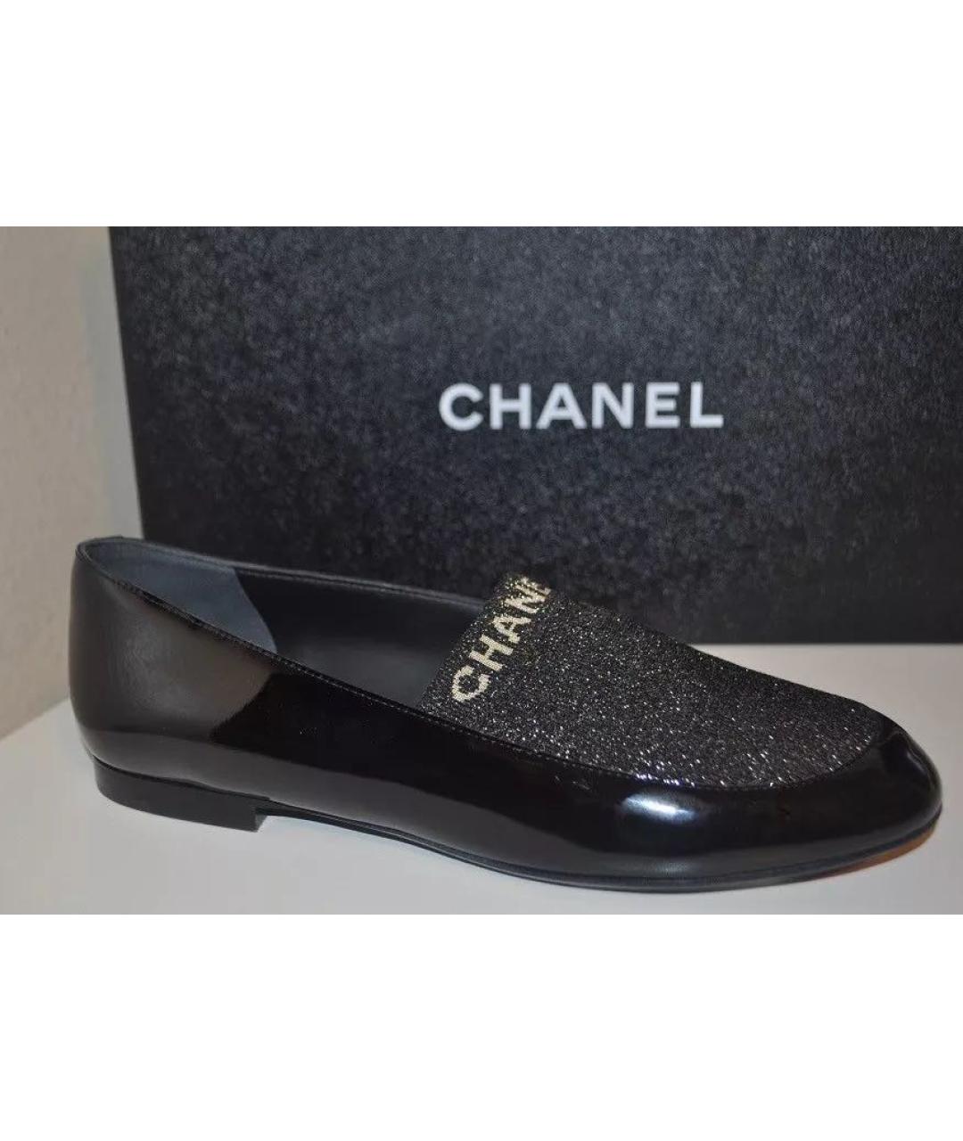 CHANEL Черные лоферы из лакированной кожи, фото 7