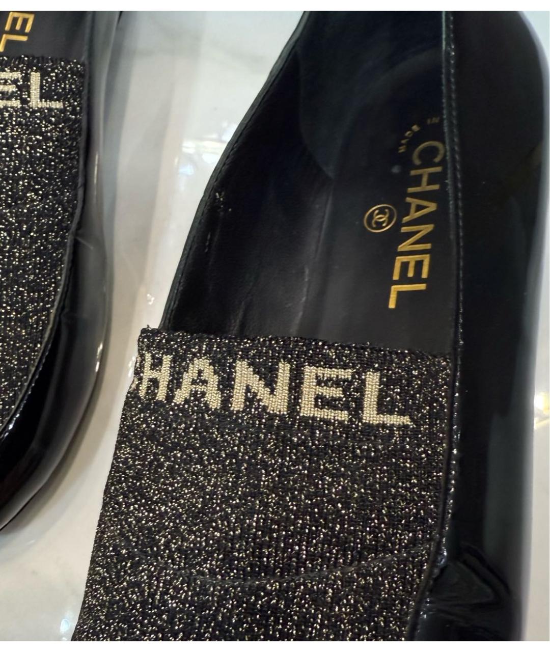 CHANEL Черные лоферы из лакированной кожи, фото 6