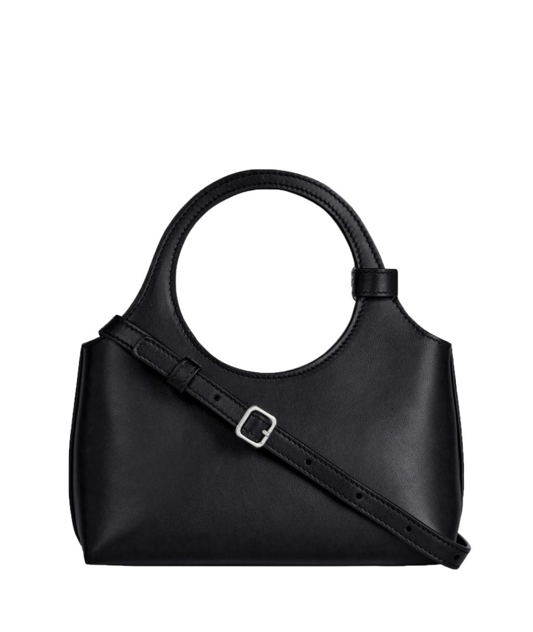 COURREGES Черная кожаная сумка с короткими ручками, фото 1