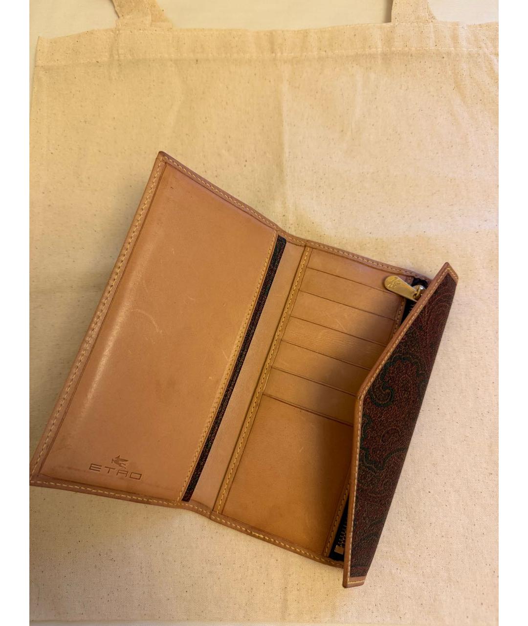 ETRO Бордовый кожаный кошелек, фото 4