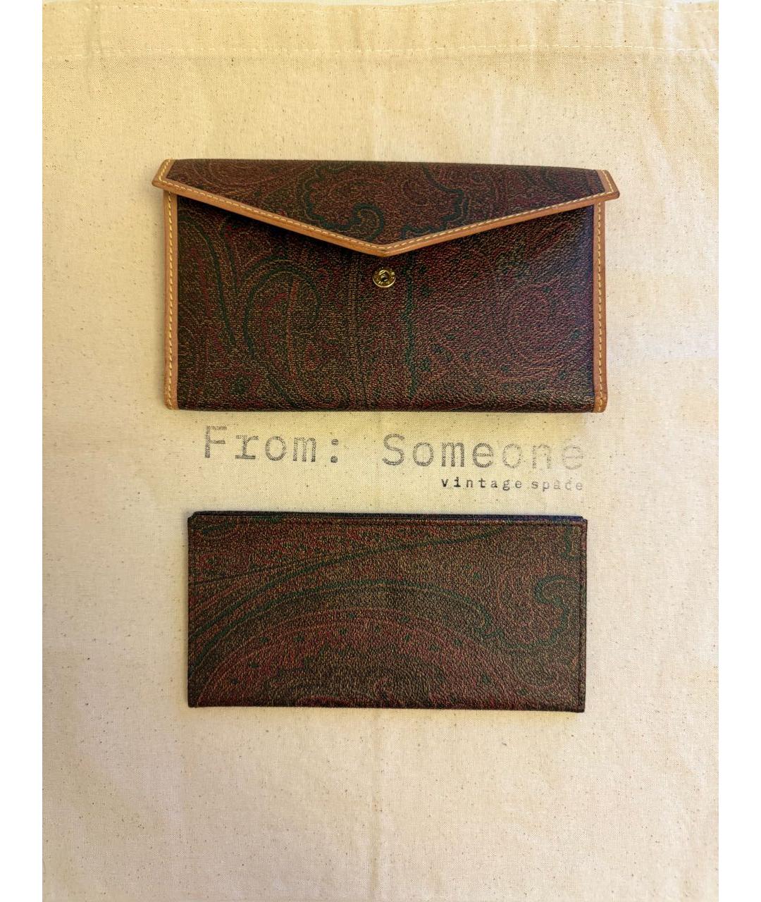 ETRO Бордовый кожаный кошелек, фото 6