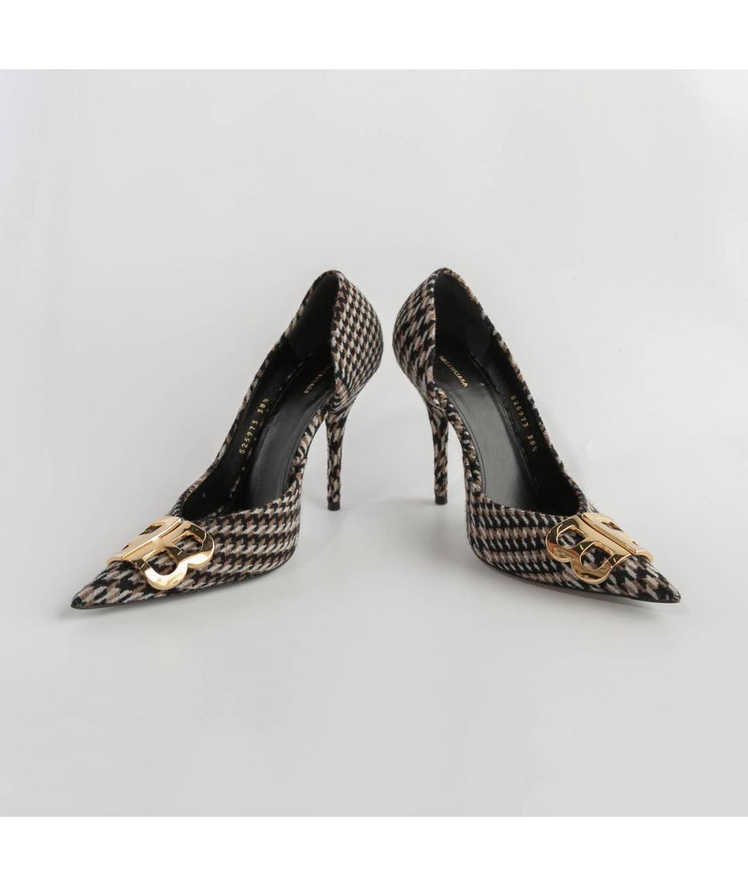 BALENCIAGA Коричневые текстильные туфли, фото 2