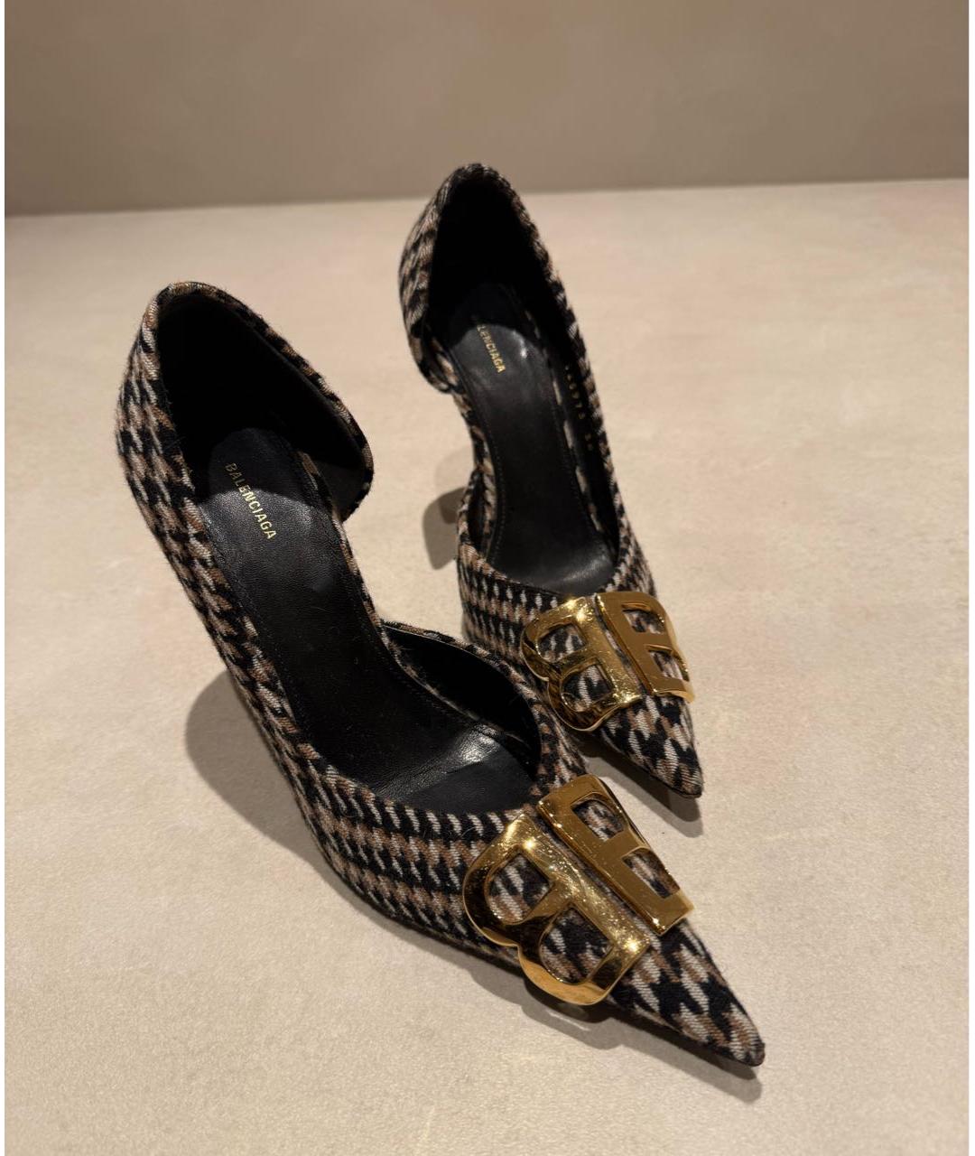 BALENCIAGA Коричневые текстильные туфли, фото 7