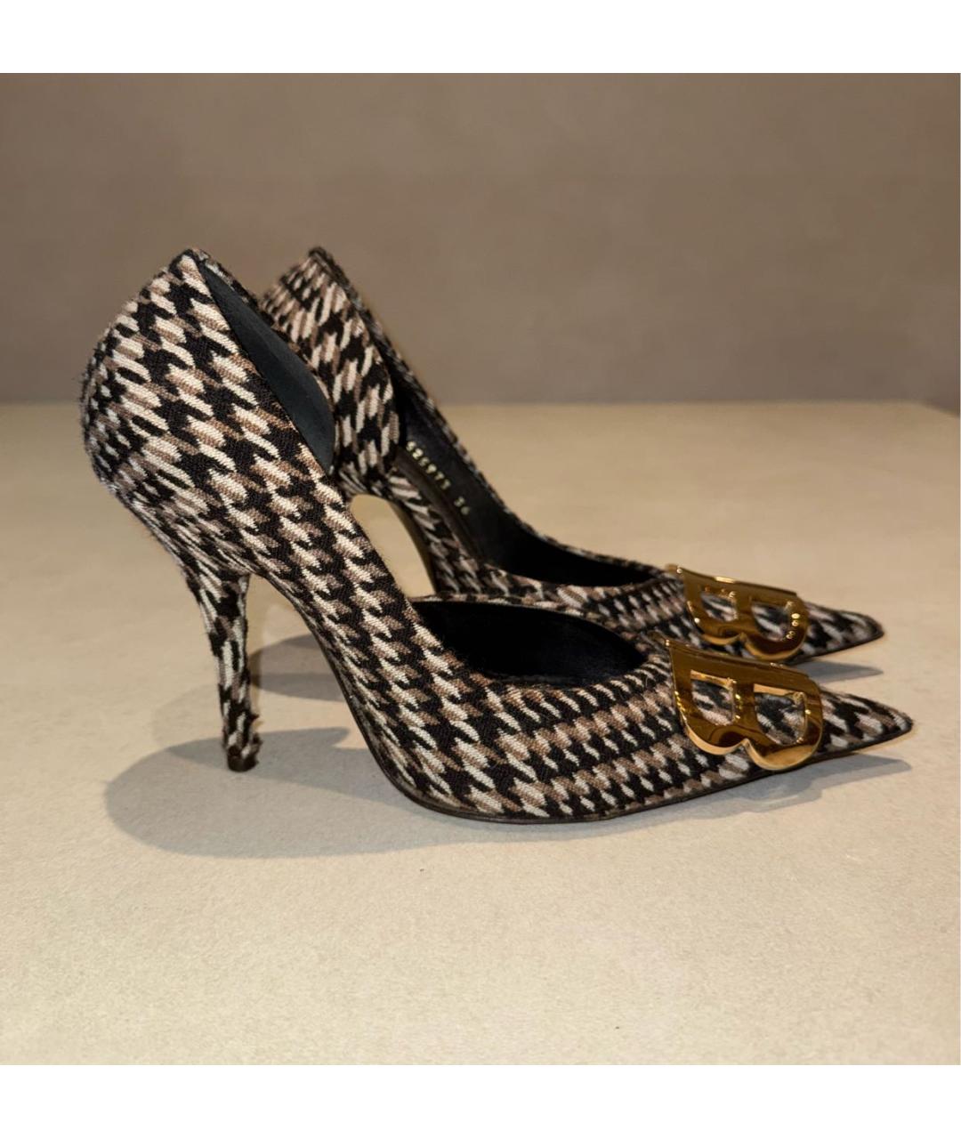 BALENCIAGA Коричневые текстильные туфли, фото 3