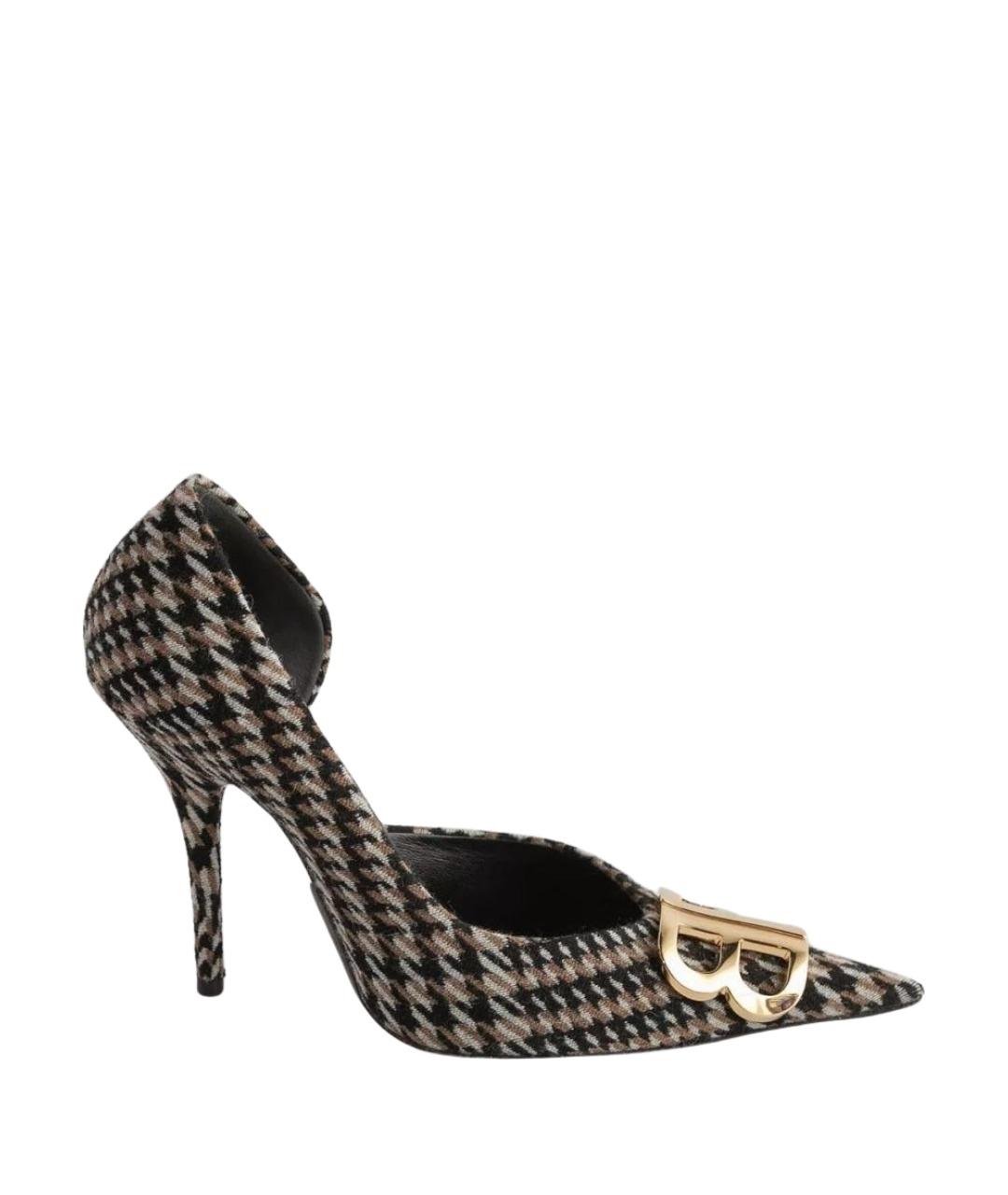 BALENCIAGA Коричневые текстильные туфли, фото 1