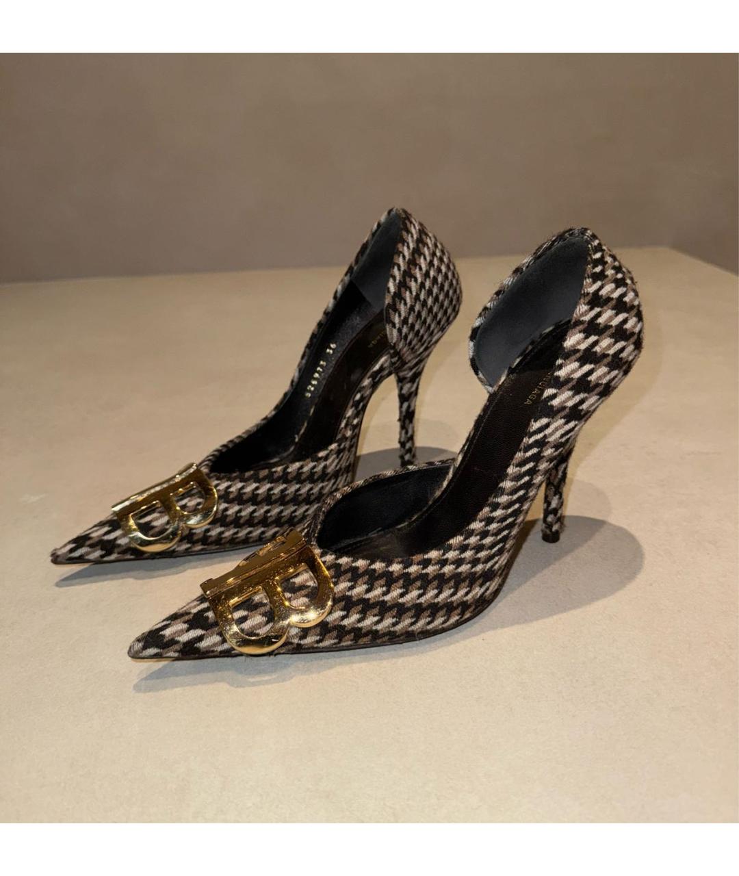 BALENCIAGA Коричневые текстильные туфли, фото 6