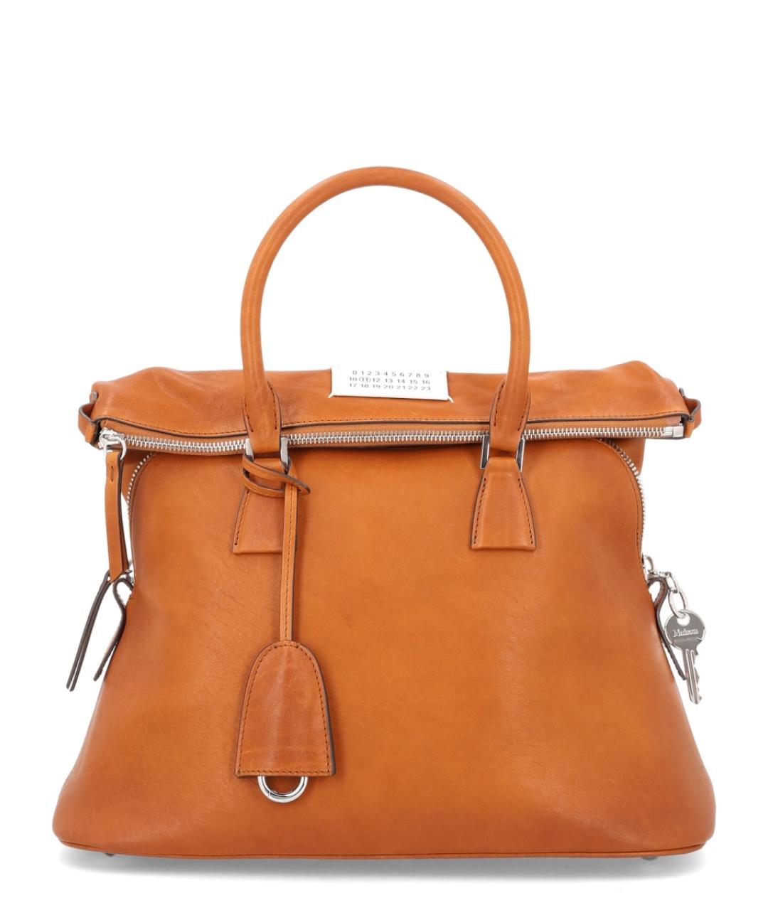 MAISON MARGIELA Коричневая кожаная сумка тоут, фото 2