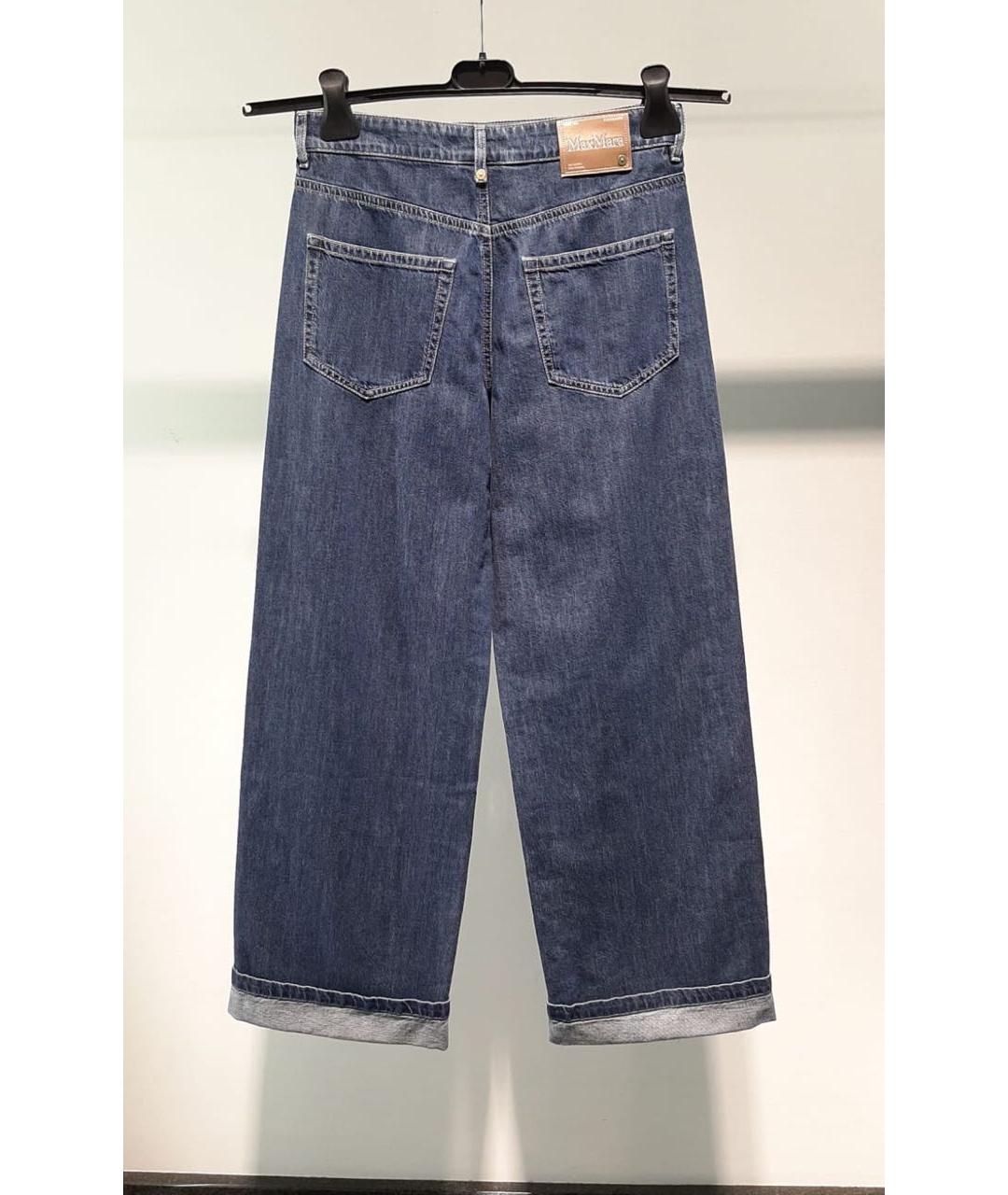 'S MAX MARA Синие хлопковые прямые джинсы, фото 2