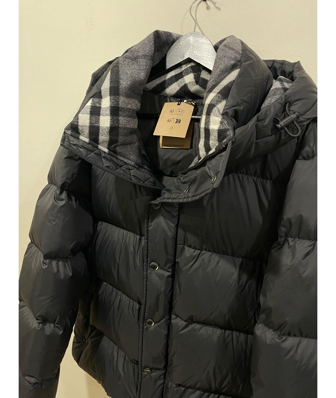 BURBERRY Черный полиэстеровый пуховик, фото 4