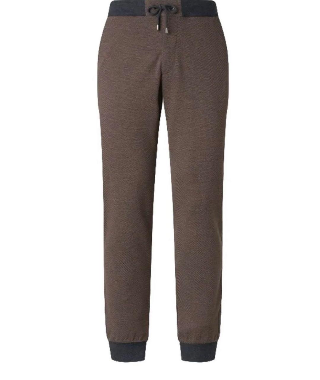 PAL ZILERI Коричневые хлопковые повседневные брюки, фото 1