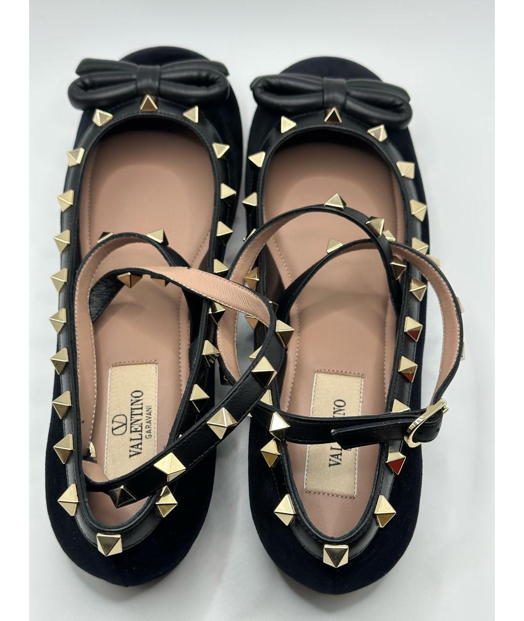 VALENTINO Черные бархатные балетки, фото 3