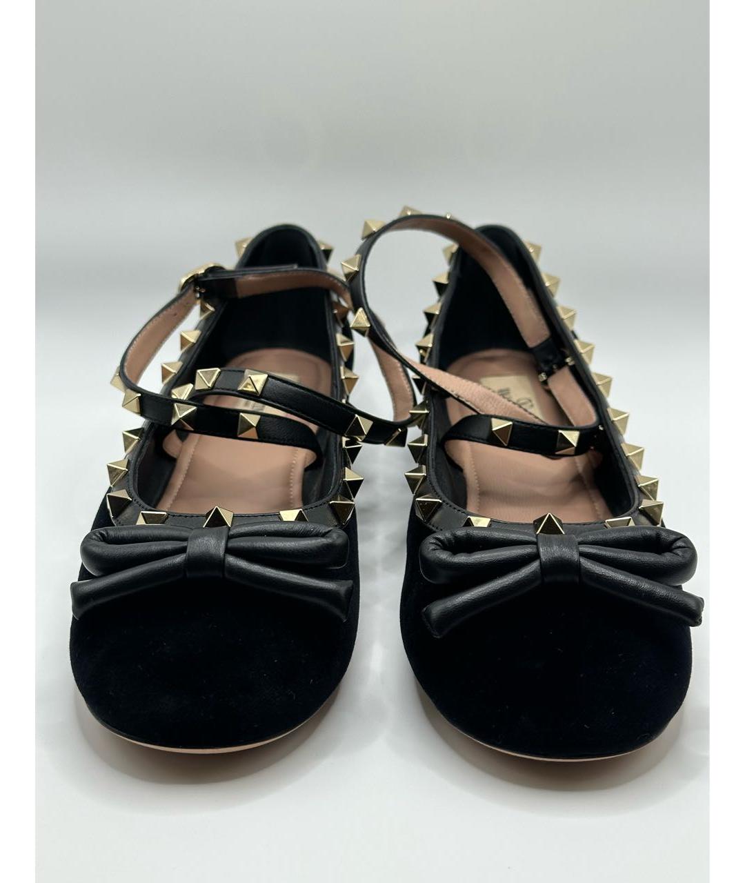 VALENTINO Черные бархатные балетки, фото 2
