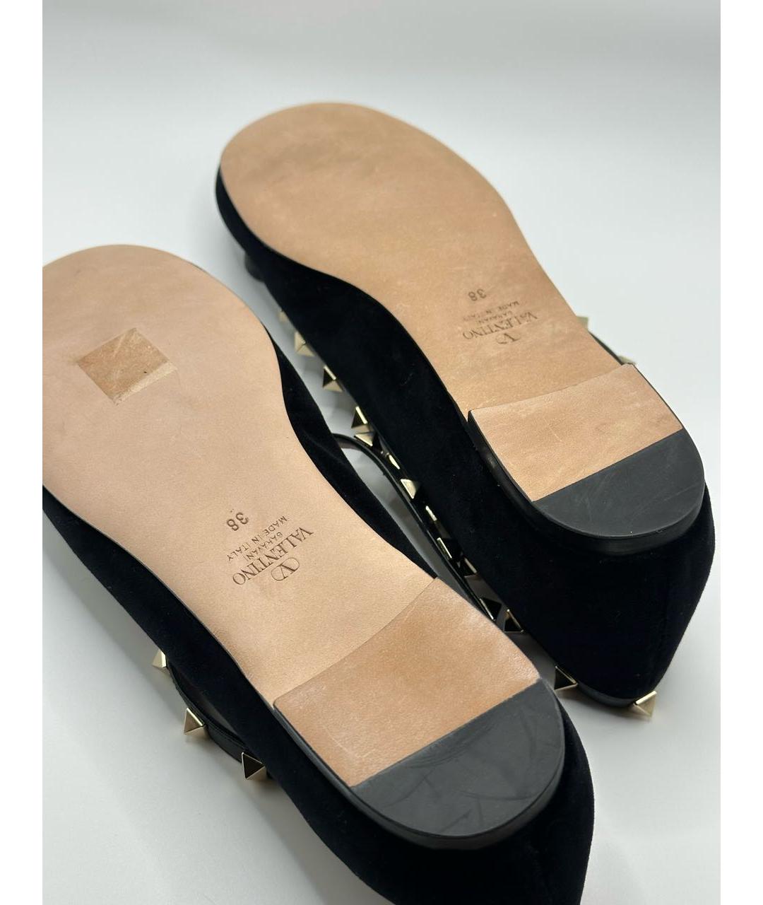 VALENTINO Черные бархатные балетки, фото 5