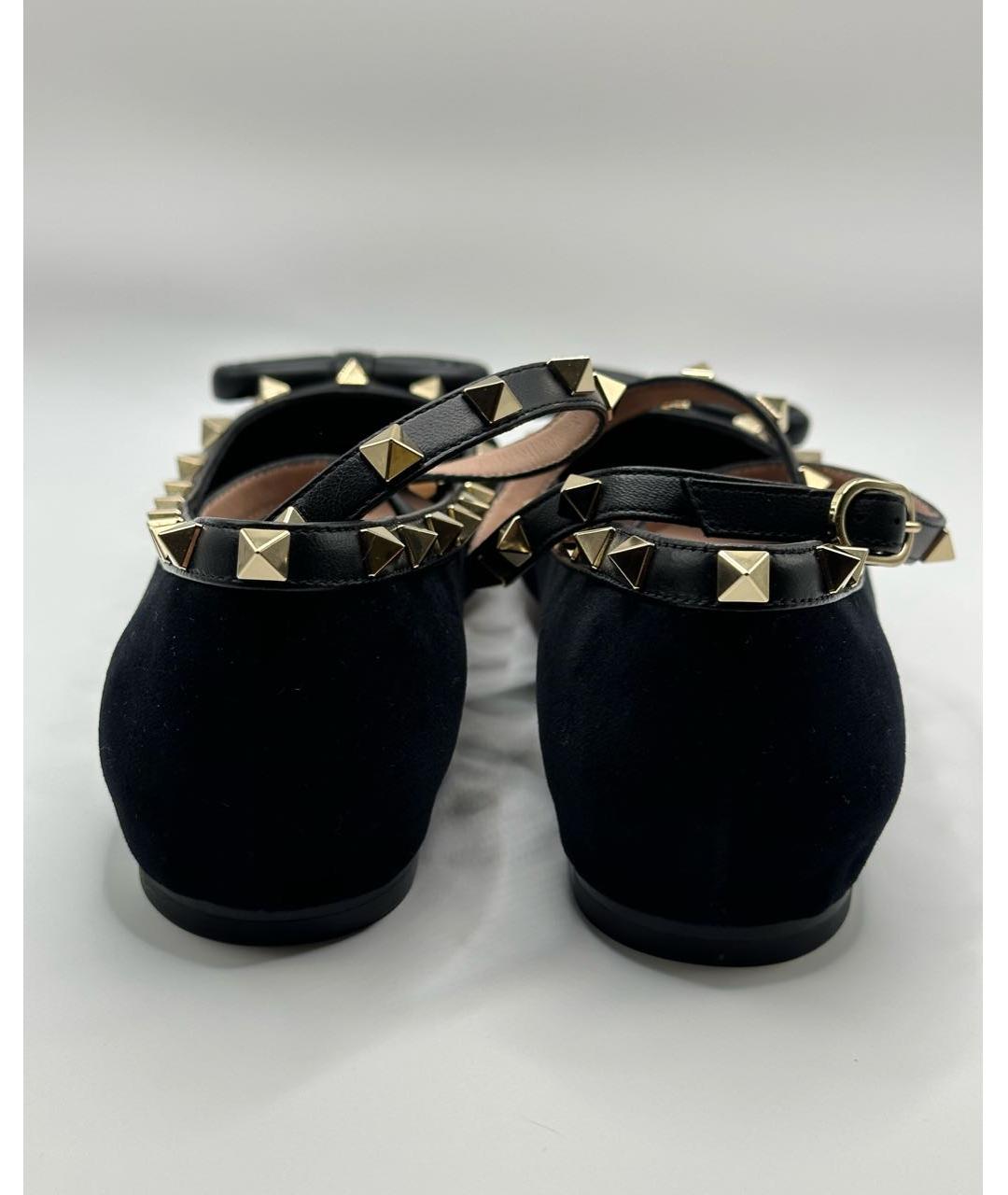 VALENTINO Черные бархатные балетки, фото 4